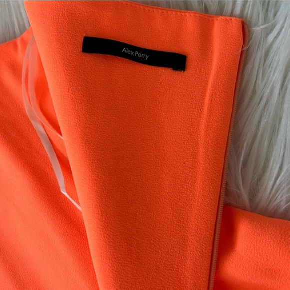 Alex Perry Caine Corset Stretch Crepe Mini Dress Orange - Picture 8 of 9